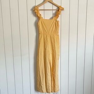 Revolve Lovers + Friends Yellow Gingham Jumpsuit